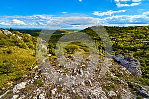 Limestone mountain range Pavlovske vrchy in southern Moravia