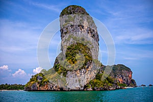 Limestone mountains between Koh Phi Phi, Koh Lanta and Railay Beach at Krabi, Thailand.