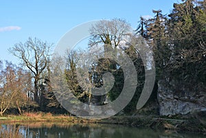 Limestone outcrops at Creswell Crags, UK