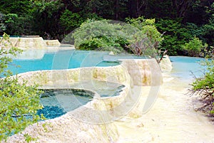 Limestone pools in Huanglong photo