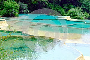 Limestone pools in Huanglong