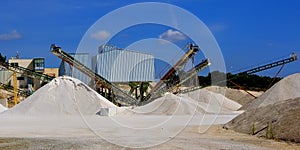 Limestone quarry with modern crushing