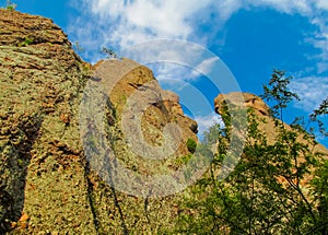 Limestone red rock formation in Belogradchik, Bulgaria