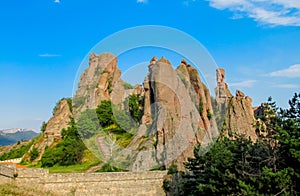 Limestone red rock formation in Belogradchik, Bulgaria