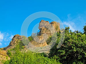 Limestone red rock formation in Belogradchik, Bulgaria