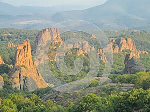 Limestone red rock formation in Belogradchik, Bulgaria