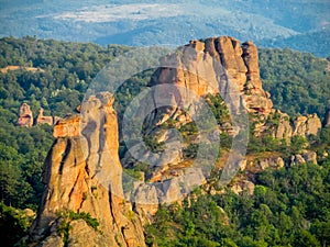 Limestone red rock formation in Belogradchik, Bulgaria