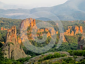 Limestone red rock formation in Belogradchik, Bulgaria