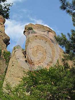 Limestone rock formation cliff in Belogradchik, Bulgaria