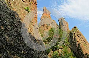 Limestone rock formation cliff in Belogradchik, Bulgaria