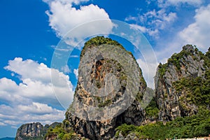 Limestone rock formation cliff in Krabi, Thailand