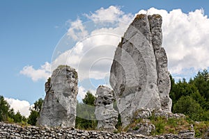 Limestone rocks in tThe Cracow-Czestochowa Upland