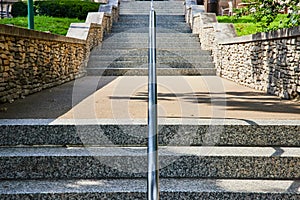 Limestone steps symmetrical leading into distance