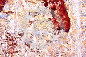 Limestone wall, freshly unearth