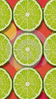 Limethemed seamless pattern with a vivid backdrop