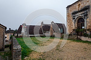 Limeuil, in the Dordogne-PÃ©rigord region in Aquitaine, France. Medieval village with typical houses perched on the hill