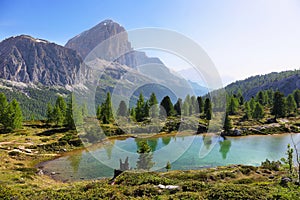 Limides Lake and Mount Lagazuoi, Dolomites