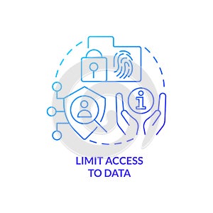 Limit access to data blue gradient concept icon