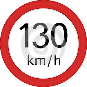 limit speed 130 km for hour