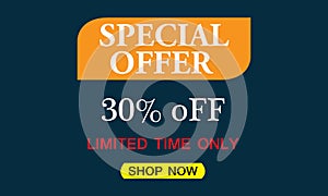 Limite time special time offer shop now banner photo