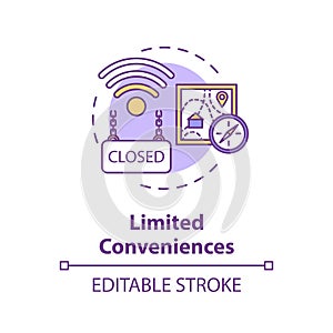 Limited conveniences concept icon