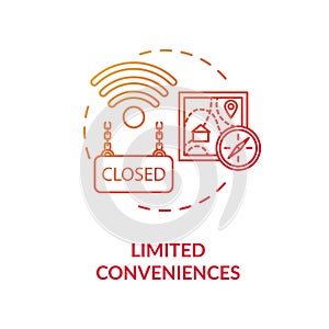 Limited conveniences red concept icon