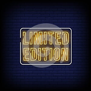 Limited Edition Neon Signs Style Text Vector