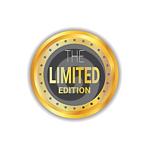 Limited Edition Sticker Exclusive Offer Label Shopping Sale Discount Golden Seal Isolated