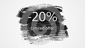 Limited offer banner on black brush stroke