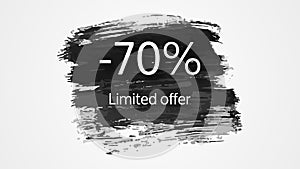 Limited offer banner on black brush stroke
