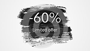 Limited offer banner on black brush stroke