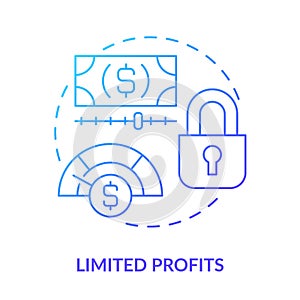 Limited profits blue gradient concept icon