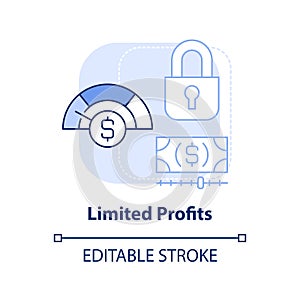 Limited profits light blue concept icon