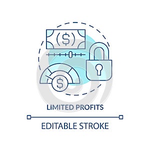 Limited profits turquoise concept icon