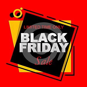 Limited Time Black Friday Sale Banner with red background