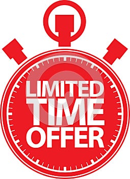Limited time offer red label, vector photo