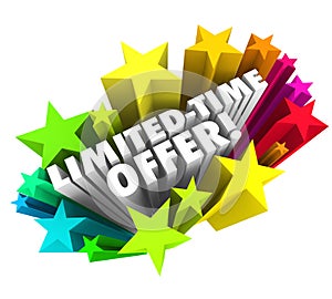 Limited Time Offer Stars 3d Words Special Savings Deal Ending So photo