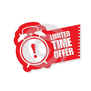 Limited time offer sticker - ringing alarm clock