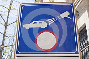 Limited traffic area watched by cameras