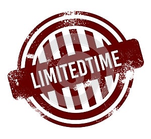 Limitedtime - red round grunge button, stamp