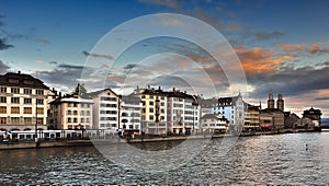 Limmat river and Zurich