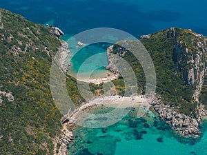 Limni beach in Paleokastritsa, Corfu Greece v