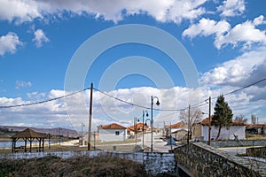 Limnohori village by the lake Zazari, Florina, Greece