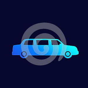 limo car or limousine vector icon