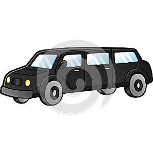 Limo Cartoon Clipart Colored Illustration