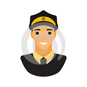 Limo chauffeur taxi driver character vector.