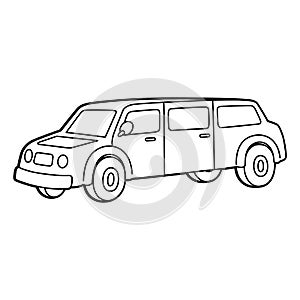 Limo Coloring Page Isolated for Kids