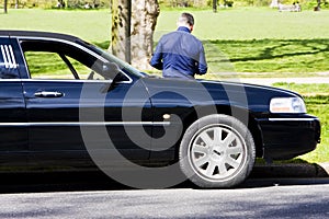 Limo driver waiting