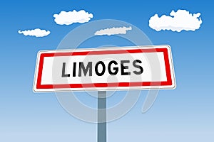 Limoges city sign in France