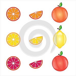 Limon, orange and grapefruit photo